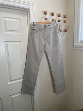Hugo Boss - Stretch Vertical Striped Old Money Straight Pants - Cream - 32x32